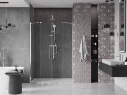 Mexen Velar Duo Schiebetüren 150 cm, transparent, Chrom - 871-150-000-02-01