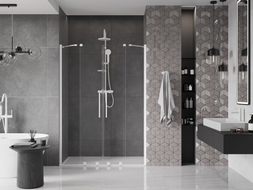 Mexen Velar Duo Schiebetür Dusche 140 cm, transparent, weiß - 871-140-000-02-20