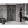 Mexen Velar Duo Schiebetür-Duschabtrennung 160 cm, transparent, gebürstetes Gold - 871-160-000-02-55