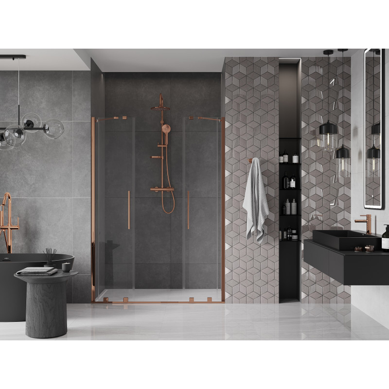 Mexen Velar Duo Schiebetüren 150 cm, transparent, Roségold - 871-150-000-02-60