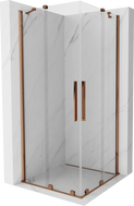 Mexen Velar Duo Schiebeduschkabine 100 x 100 cm, transparent, Roségold - 871-100-100-02-60