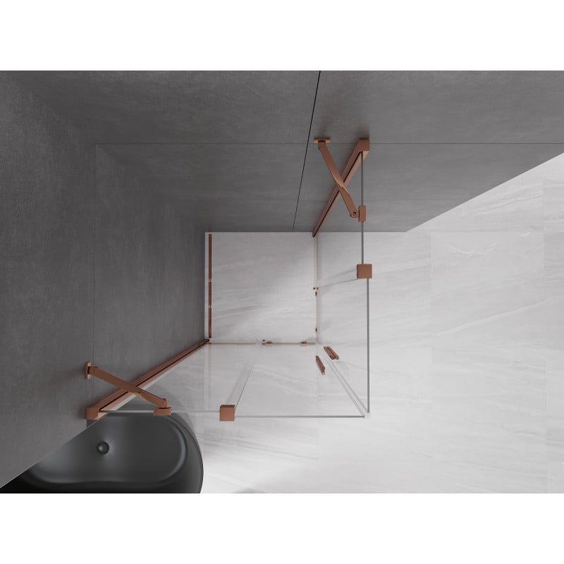 Mexen Velar Duo Schiebeduschkabine 100 x 100 cm, transparent, Roségold - 871-100-100-02-60