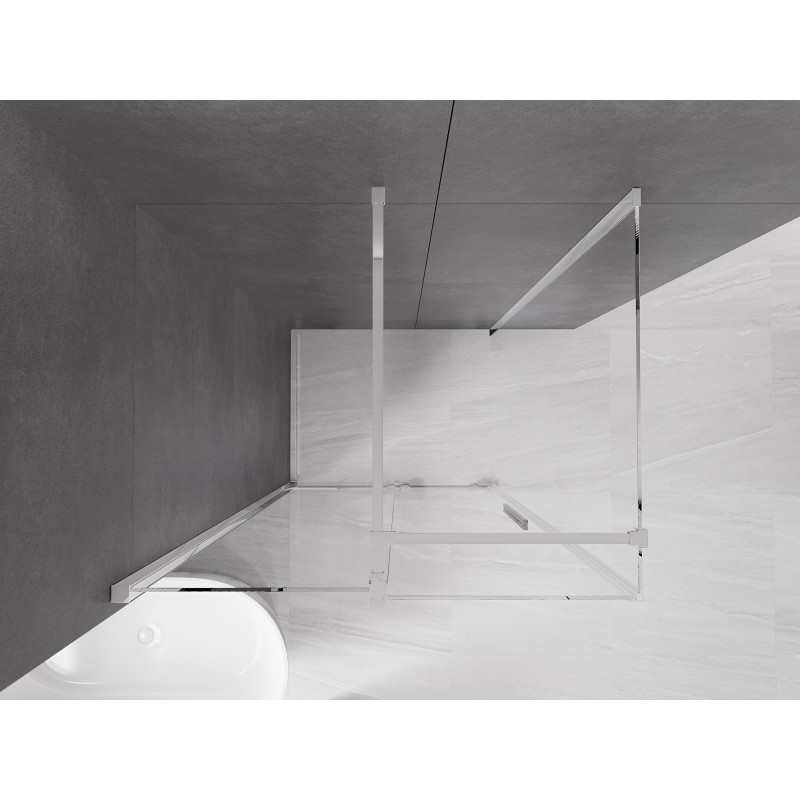 Mexen Velar verschiebbare Duschkabine 90 x 70 cm, transparent, Chrom - 871-090-070-01-01