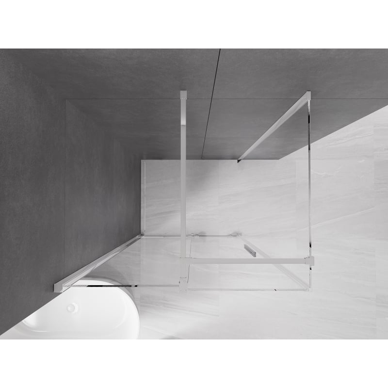Mexen Velar Schiebeduschkabine 90 x 75 cm, transparent, Chrom - 871-090-075-01-01