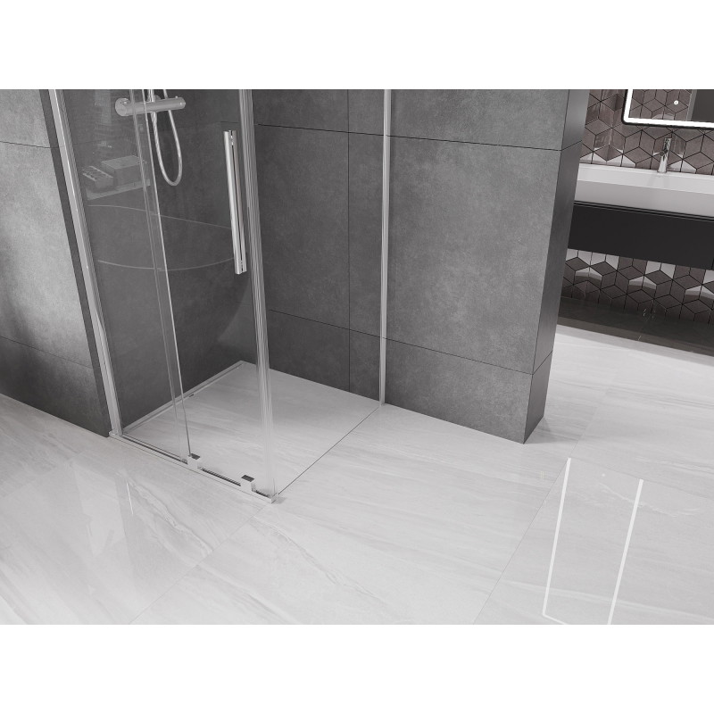 Mexen Velar verschiebbare Duschkabine 90 x 90 cm, transparent, Chrom - 871-090-090-01-01