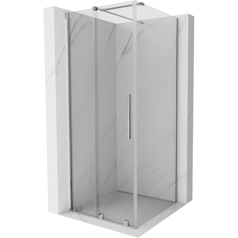 Mexen Velar Duschkabine verschiebbar 100 x 100 cm, transparent, Chrom - 871-100-100-01-01