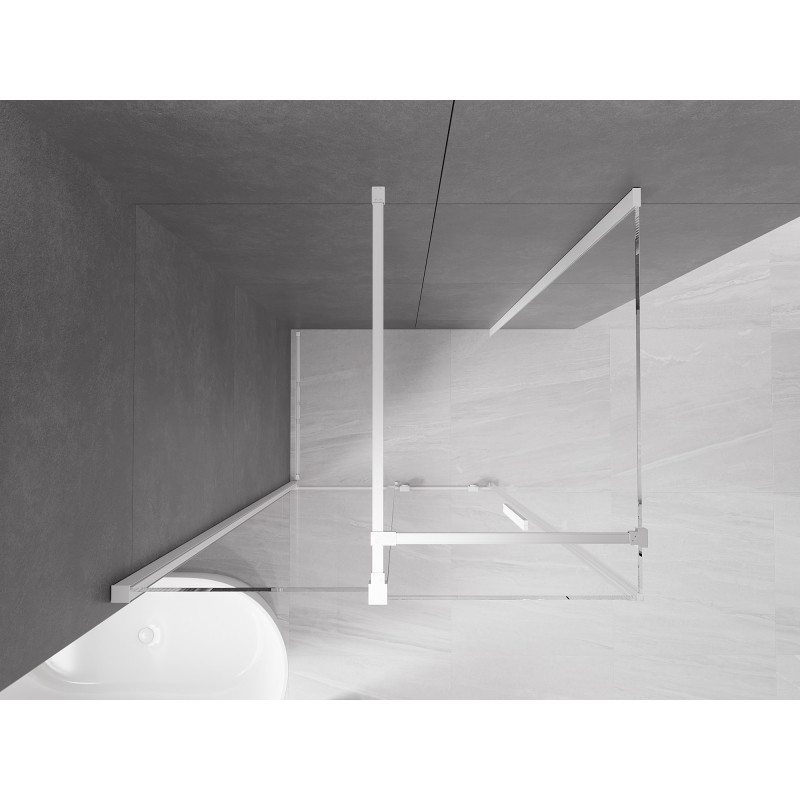 Mexen Velar Schiebeduschkabine 90 x 120 cm, transparent, weiß - 871-090-120-01-20