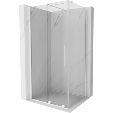 Mexen Velar Schiebeduschkabine 120 x 80 cm, transparent, weiß - 871-120-080-01-20