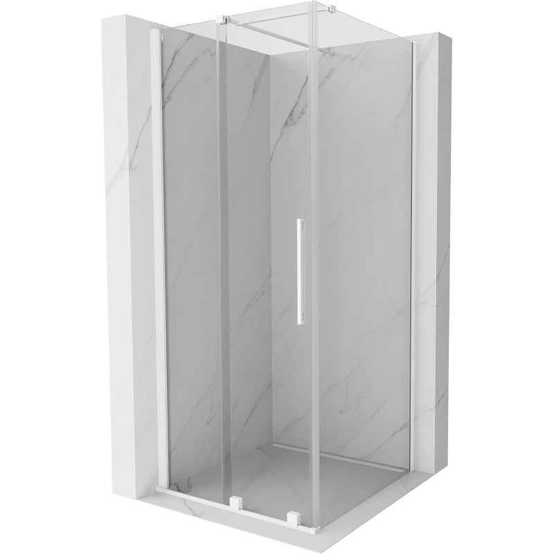 Mexen Velar Schiebeduschkabine 100 x 100 cm, transparent, weiß - 871-100-100-01-20