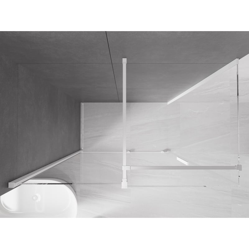 Mexen Velar Schiebedusche 160 x 70 cm, transparent, weiß - 871-160-070-01-20