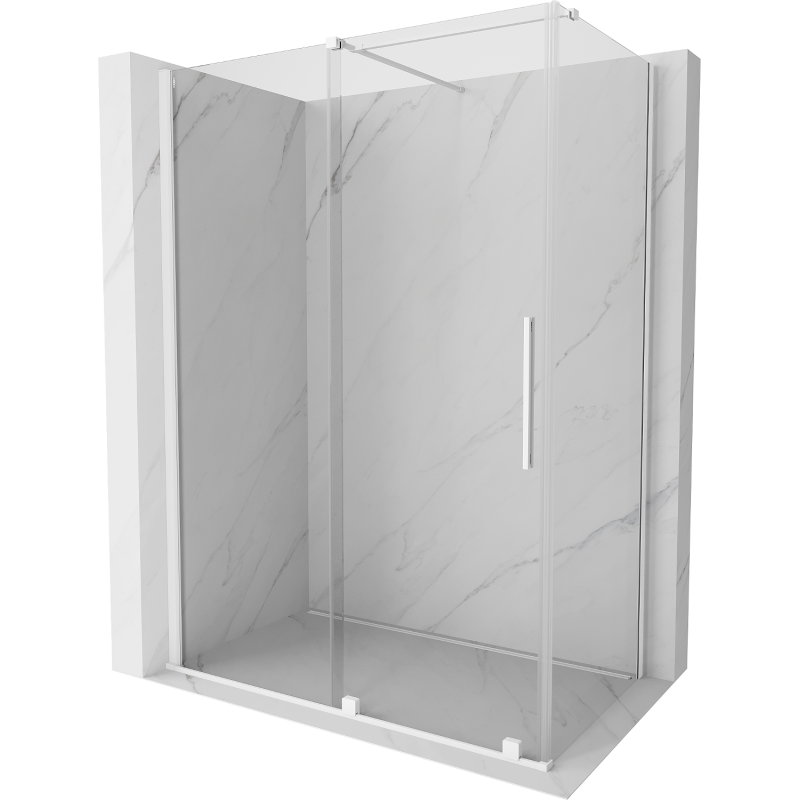 Mexen Velar Duschkabine Schiebetür 160 x 75 cm, transparent, weiß - 871-160-075-01-20
