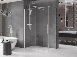 Mexen Velar Duschkabine Schiebetür 160 x 75 cm, transparent, weiß - 871-160-075-01-20