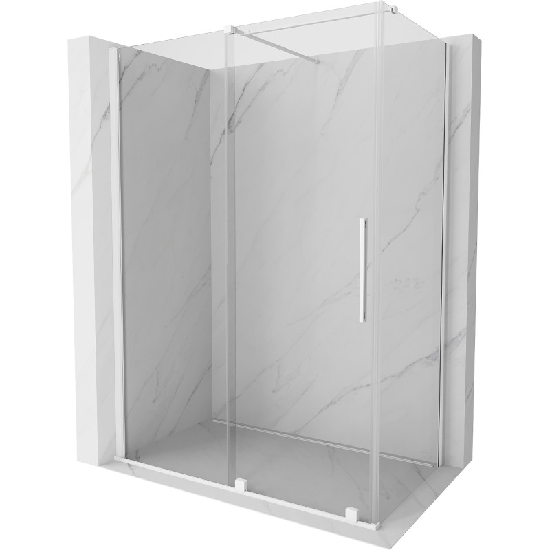 Mexen Velar Duschkabine Schiebetür 160 x 100 cm, transparent, weiß - 871-160-100-01-20