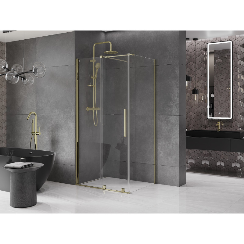 Mexen Velar Duschkabine Schiebetür 100 x 120 cm, transparent, gold - 871-100-120-01-50