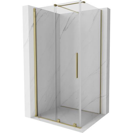 Mexen Velar Duschkabine mit Schiebetür 120 x 80 cm, transparent, gold - 871-120-080-01-50