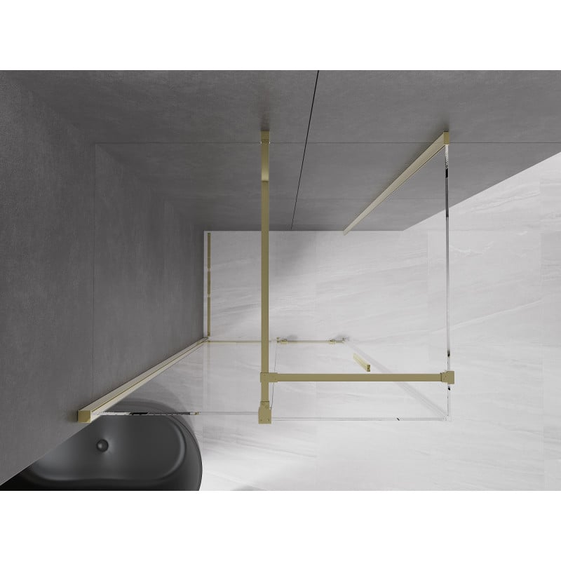 Mexen Velar Duschkabine, Schiebetür 130 x 100 cm, transparent, gold - 871-130-100-01-50