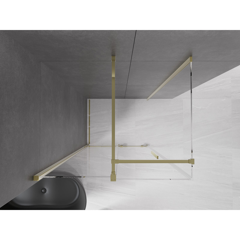 Mexen Velar Schiebeduschkabine 140 x 100 cm, transparent, gold - 871-140-100-01-50