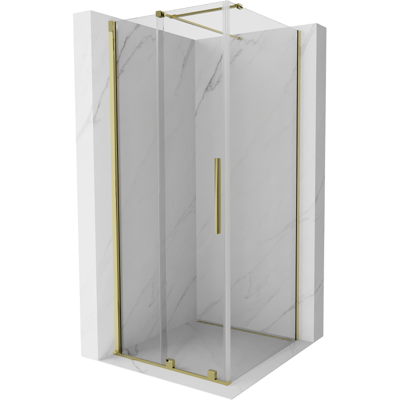 Mexen Velar Duschkabine, schiebbar 90 x 90 cm, transparent, gold - 871-090-090-01-50