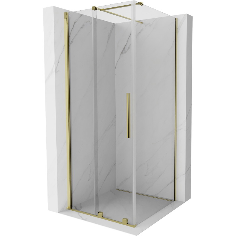 Mexen Velar verschiebbare Duschkabine 90 x 90 cm, transparent, gold - 871-090-090-01-50