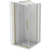 Mexen Velar Duschkabine, schiebbar 90 x 90 cm, transparent, gold - 871-090-090-01-50