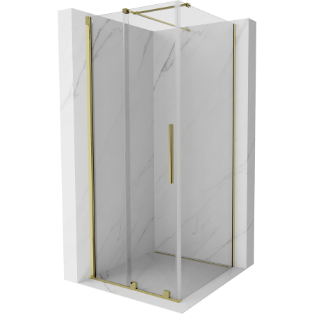 Mexen Velar Duschkabine zum Schieben 110 x 110 cm, transparent, gold - 871-110-110-01-50
