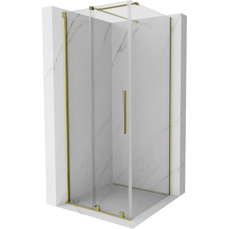 Mexen Velar Duschkabine Schiebetür 120 x 120 cm, transparent, gold - 871-120-120-01-50