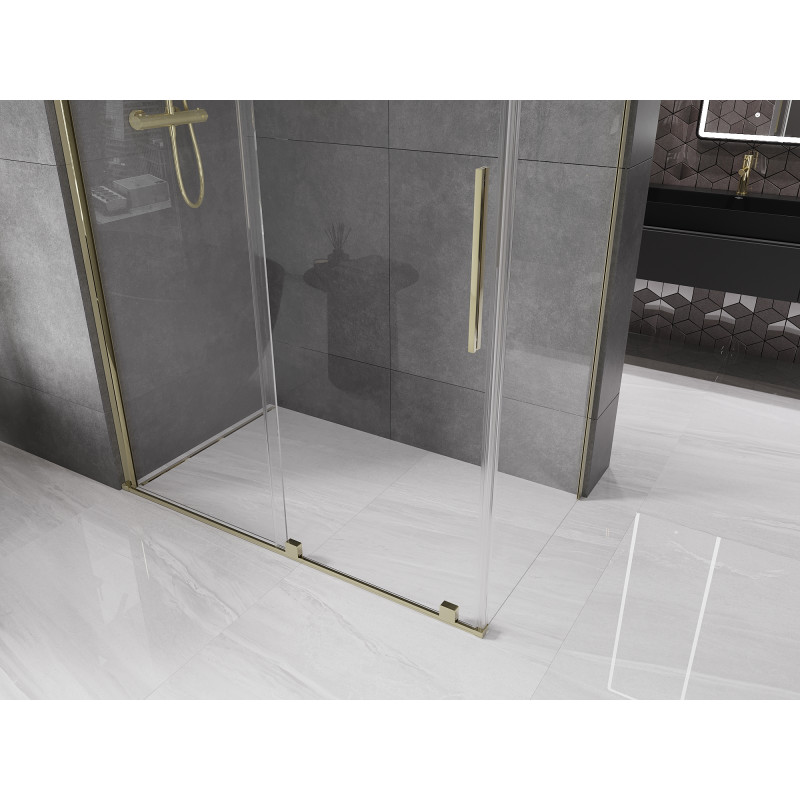 Mexen Velar Schiebetür Duschkabine 130 x 75 cm, transparent, gold - 871-130-075-01-50