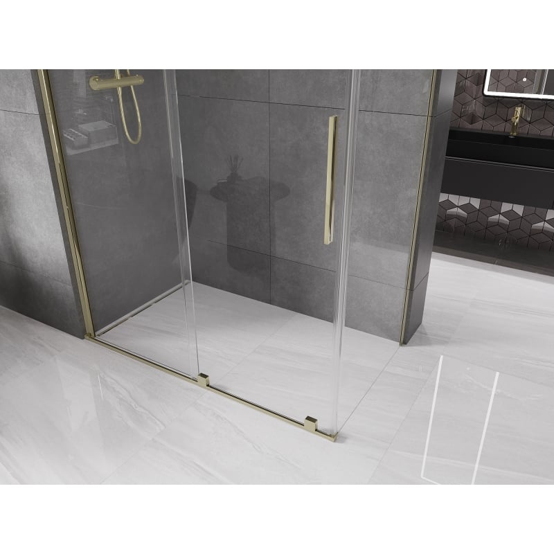 Mexen Velar verschiebbare Duschkabine 140 x 70 cm, transparent, gold - 871-140-070-01-50