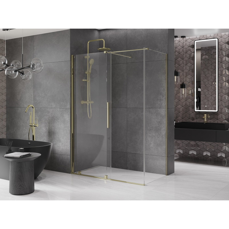 Mexen Velar Schiebeduschkabine 140 x 70 cm, transparent, gold - 871-140-070-01-50