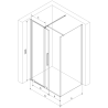 Mexen Velar Schiebeduschkabine 150 x 75 cm, transparent, gold - 871-150-075-01-50