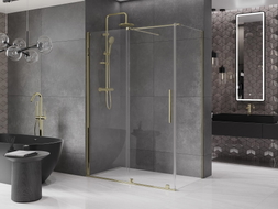 Mexen Velar Schiebeduschkabine 160 x 80 cm, transparent, gold - 871-160-080-01-50