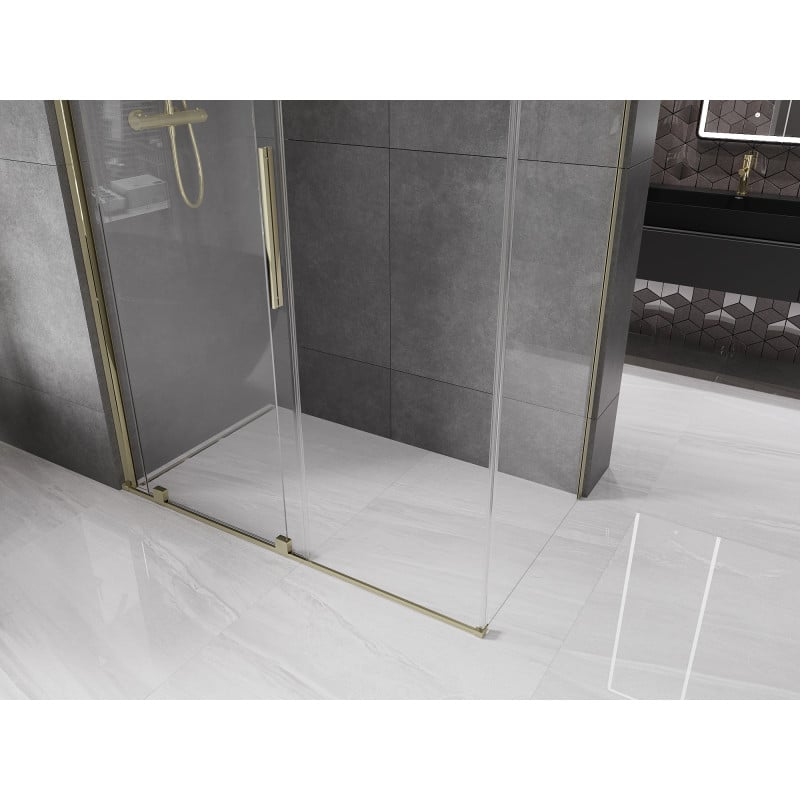 Mexen Velar Duschkabine schiebbar 160 x 85 cm, transparent, gold - 871-160-085-01-50