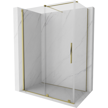 Mexen Velar Duschkabine Schiebetür 160 x 90 cm, transparent, gold - 871-160-090-01-50