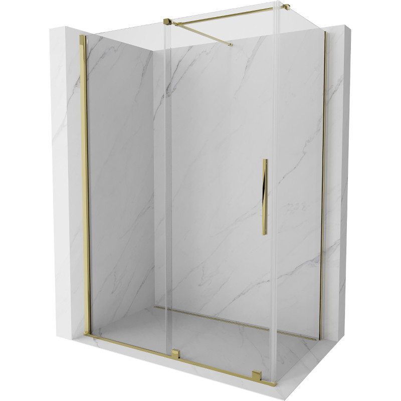 Mexen Velar Schiebedusche 160 x 100 cm, transparent, gold - 871-160-100-01-50