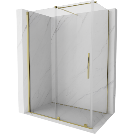 Mexen Velar Duschkabine Schiebetür 160 x 100 cm, transparent, gold - 871-160-100-01-50