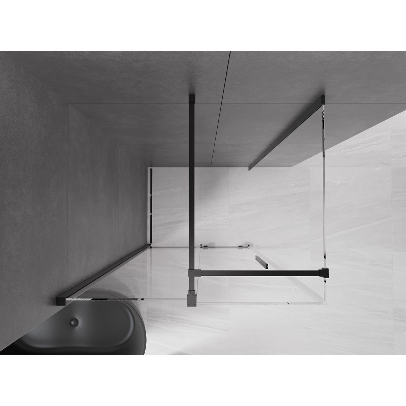 Mexen Velar schiebbare Duschkabine 90 x 75 cm, transparent, schwarz - 871-090-075-01-70