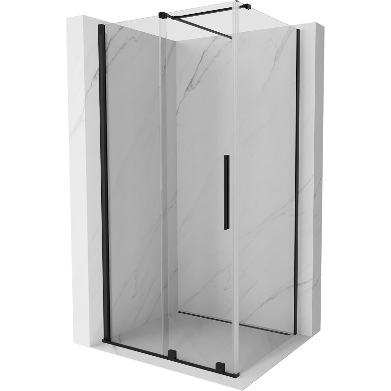 Mexen Velar gleitende Duschkabine 90 x 120 cm, transparent, schwarz - 871-090-120-01-70