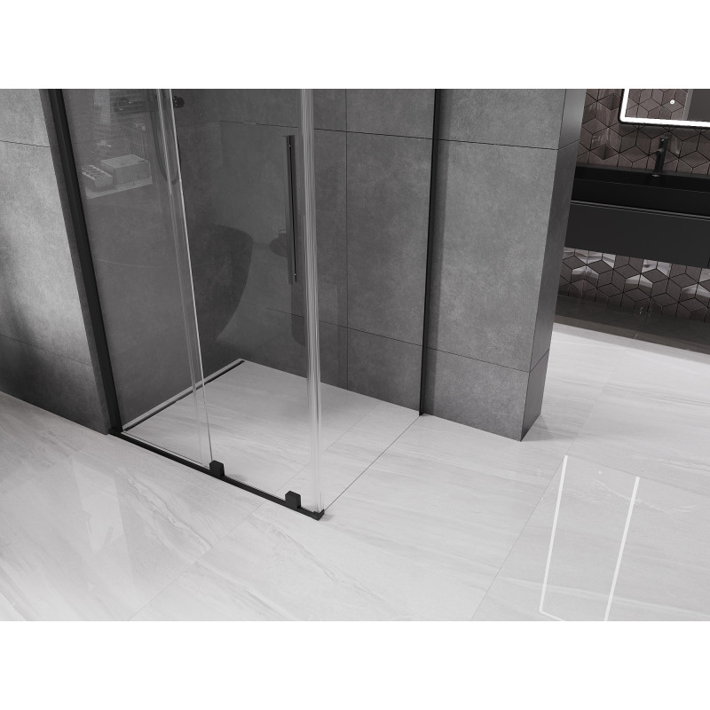 Mexen Velar Duschkabine verschiebbar 100 x 80 cm, transparent, schwarz - 871-100-080-01-70