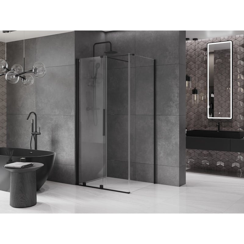 Mexen Velar Duschkabine, verschiebbar 110 x 80 cm, transparent, schwarz - 871-110-080-01-70
