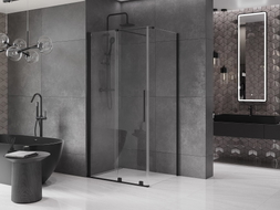 Mexen Velar Duschkabine, verschiebbar 110 x 80 cm, transparent, schwarz - 871-110-080-01-70
