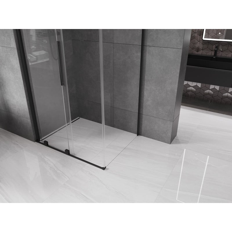 Mexen Velar Schiebeduschkabine 150 x 100 cm, transparent, schwarz - 871-150-100-01-70