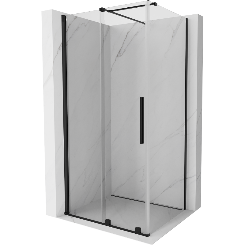 Mexen Velar Schiebeduschkabine 150 x 100 cm, transparent, schwarz - 871-150-100-01-70