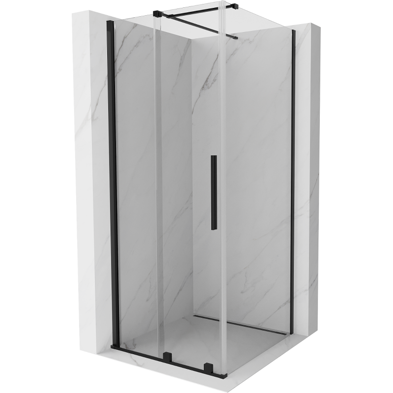 Mexen Velar Duschkabine schiebbar 100 x 100 cm, transparent, schwarz - 871-100-100-01-70