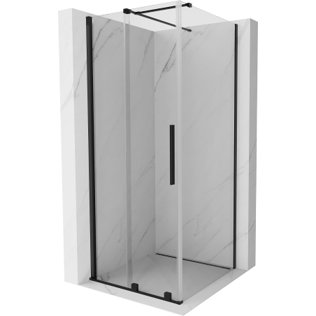 Mexen Velar Duschkabine schiebbar 100 x 100 cm, transparent, schwarz - 871-100-100-01-70