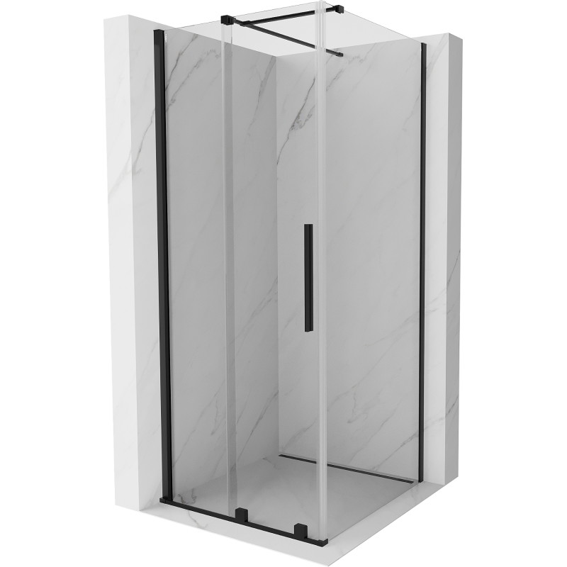 Mexen Velar Duschkabine, schiebbar, 110 x 110 cm, transparent, schwarz - 871-110-110-01-70