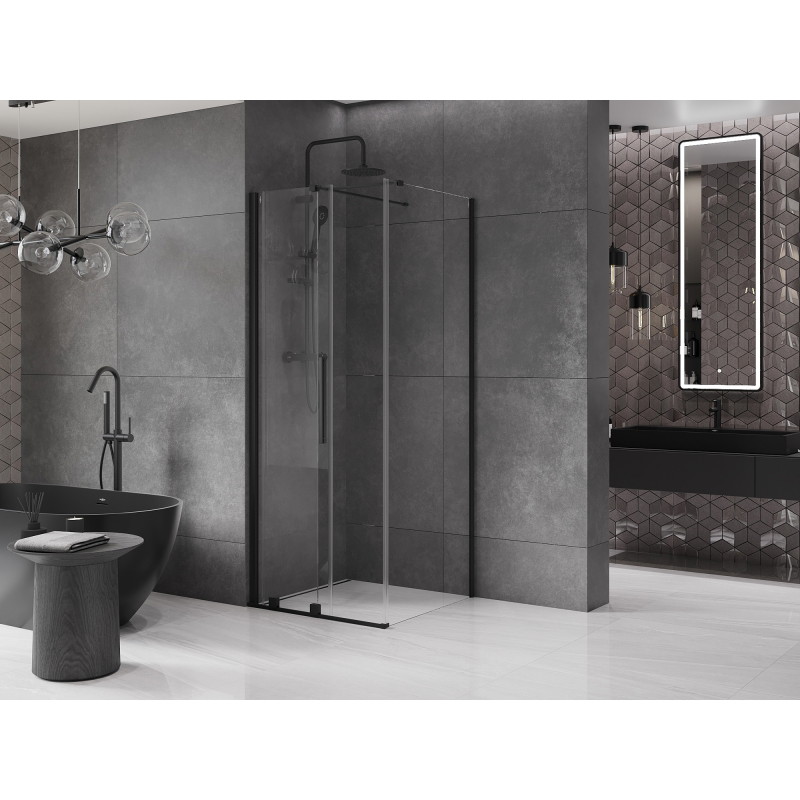 Mexen Velar Duschkabine, schiebbar, 110 x 110 cm, transparent, schwarz - 871-110-110-01-70