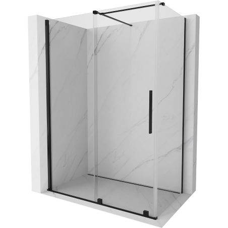 Mexen Velar Duschkabine, verschiebbar, 130 x 75 cm, transparent, schwarz - 871-130-075-01-70