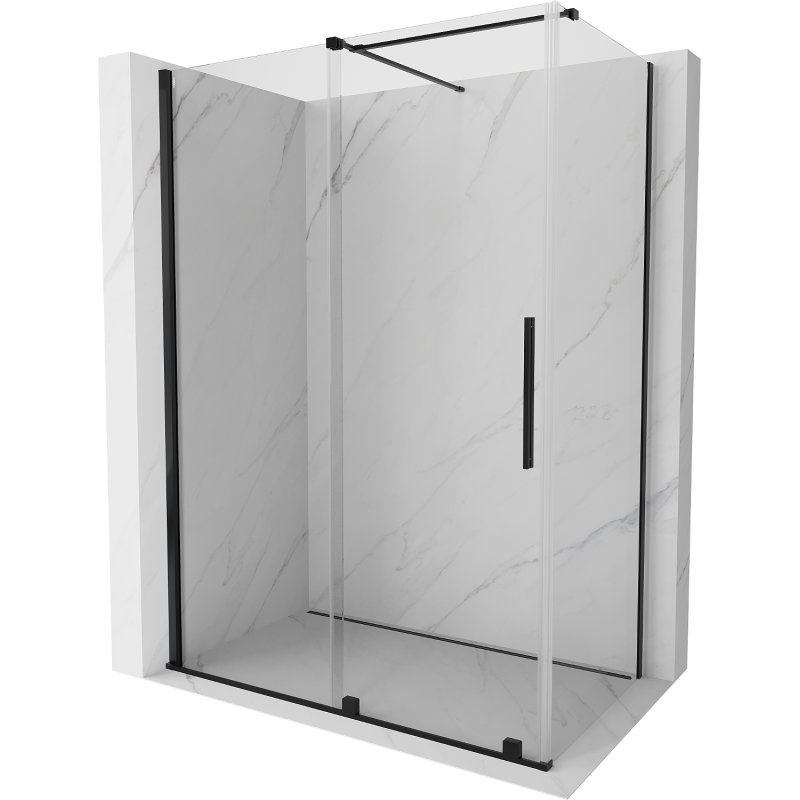 Mexen Velar Schiebedusche 140 x 75 cm, transparent, schwarz - 871-140-075-01-70