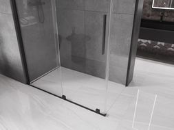 Mexen Velar Schiebetür-Duschkabine 150 x 70 cm, transparent, schwarz - 871-150-070-01-70