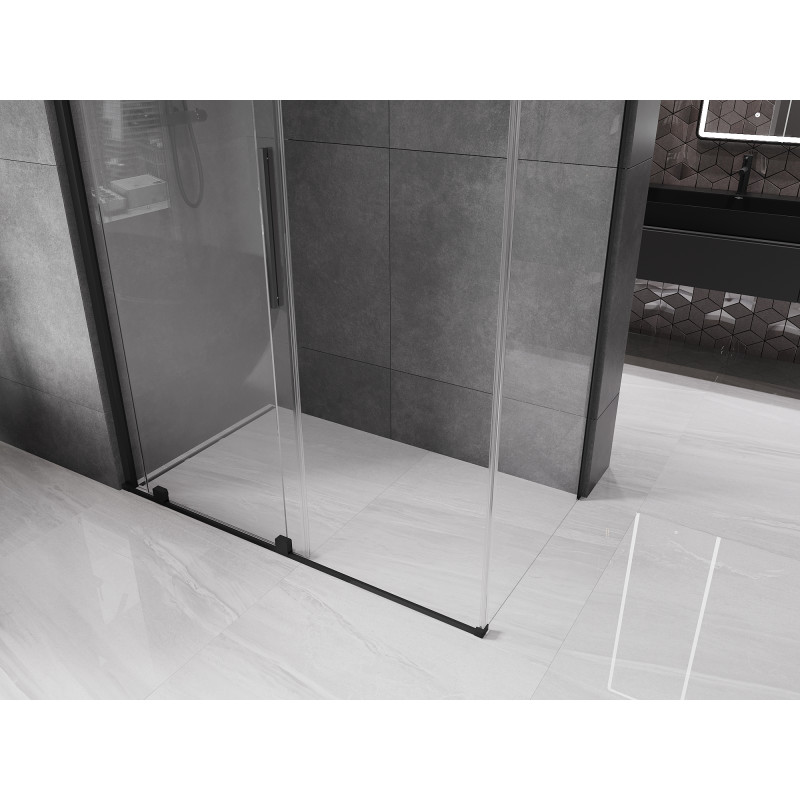 Mexen Velar Duschkabine schiebbar 160 x 90 cm, transparent, schwarz - 871-160-090-01-70